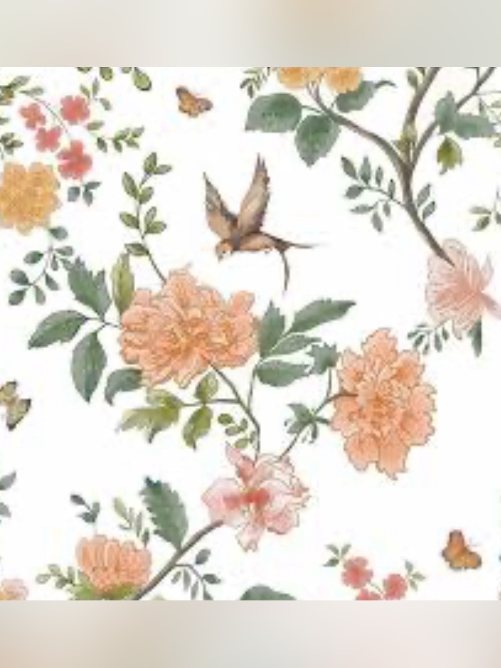 Two (2) Rolls of BEAUTIFULFloral Bird Peel & Stick Wallpaper READ DESCRIPTION
